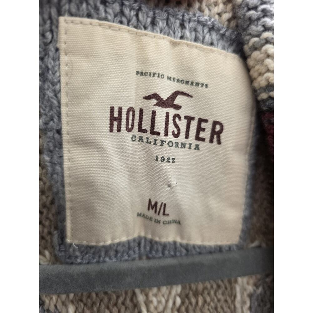 Hollister Southwestern Aztec Open Front Poncho Cardigan Sweater Size M/L - Picture 4 of 9